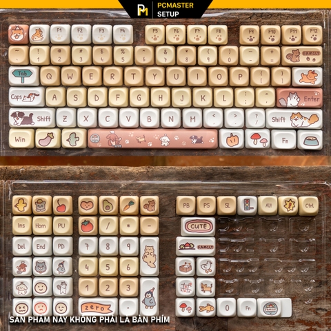 Keycaps pbt Cute Dog ( profile MOA /PBT /dyesub 5D )