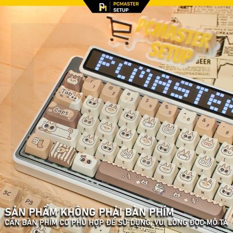Keycap MAO Mèo Nâu dễ thương ( nhựa PBT/ Dyesub/ profile MAO )