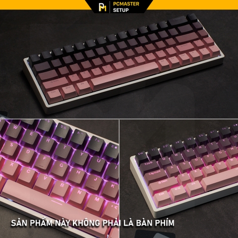 Keycaps xuyên led TOP PRINT - Black Pink ( OEM/ PBT/ Doubleshot )
