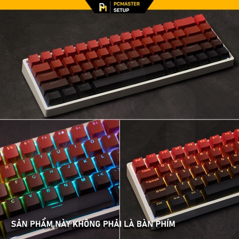 Keycap xuyên led TopPrint - Black Red nhựa PBT profile OEM