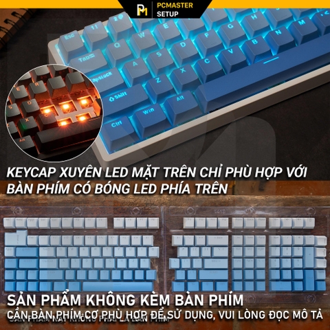 Keycaps xuyên led TOP PRINT - BlueSky ( OEM/ PBT/ Doubleshot )