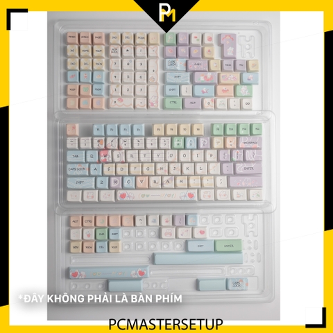 Keycap xda Thỏ Bày Màu chất liệu Thick PBT  dyesub 171 nút Fullbox 