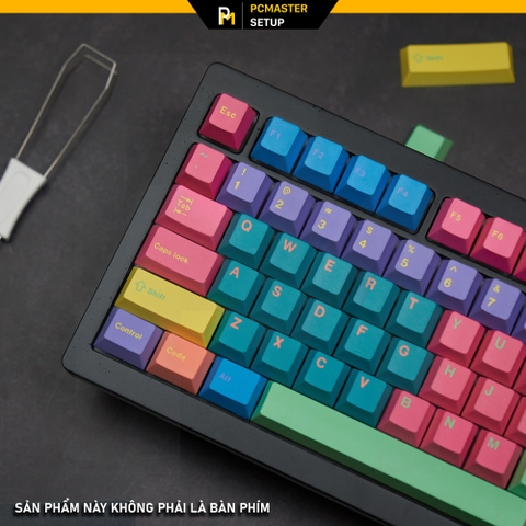 Keycap pbt Wind Break profile cherry họa tiết dyesub 5 mặt không mờ