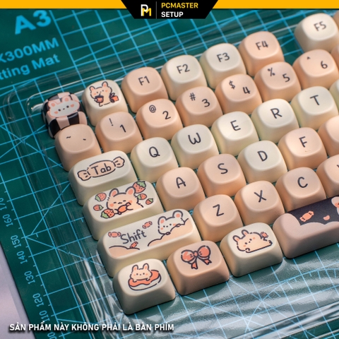 Keycaps pbt Pink Rabbit  ( profile MOA/PBT/dyesub 5D )