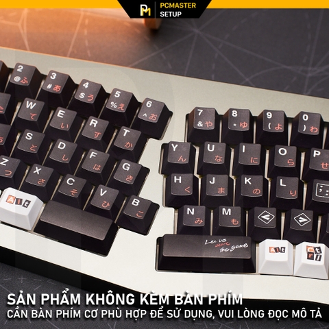 Keycap pbt Peraona 5 đỏ đen cherry profile có space alice 