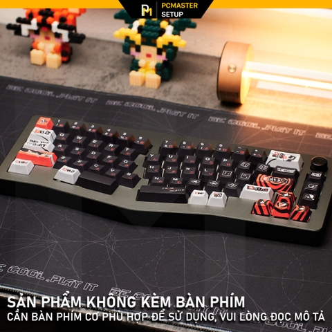 Keycap pbt Peraona 5 đỏ đen cherry profile có space alice 
