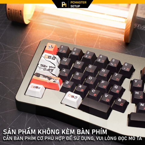 Keycap pbt Peraona 5 đỏ đen cherry profile có space alice 