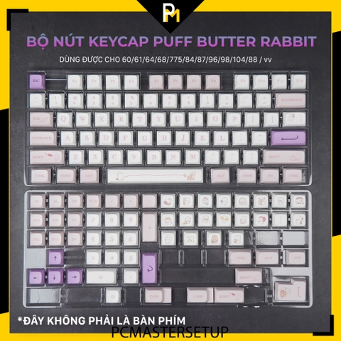 Keycap Puff Butter Rabbit chất liệu nhựa pbt chiều cao xda profile họa tiết dyesub không mờ 
