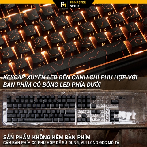 Keycap xuyên led vân topographic 4.0 BLACK nhựa pbt hoạ tiết doubleshot 