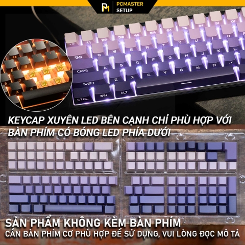 Keycap xuyên led SidePrint Violet ( Profile OEM/ PBT/DoubleShot )