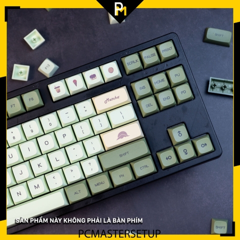 keycap Matcha xda chất liệu nhựa PBT đúc đặc cao 1.5mm Fullbox 