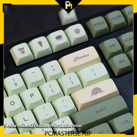 keycap Matcha xda chất liệu nhựa PBT đúc đặc cao 1.5mm Fullbox 
