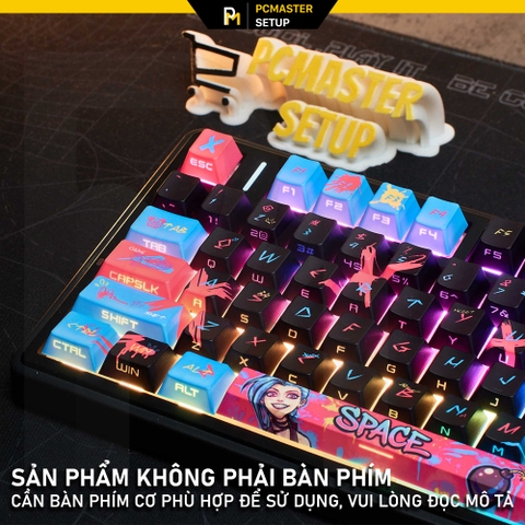 Keycap xuyen led JINX (Doube Shot + Dyesub / PBT/ Profile Cherry)