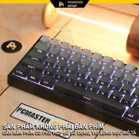 Keycap xuyên led SidePrint Smoke Gray ( Profile OEM/ PBT/DoubleShot )