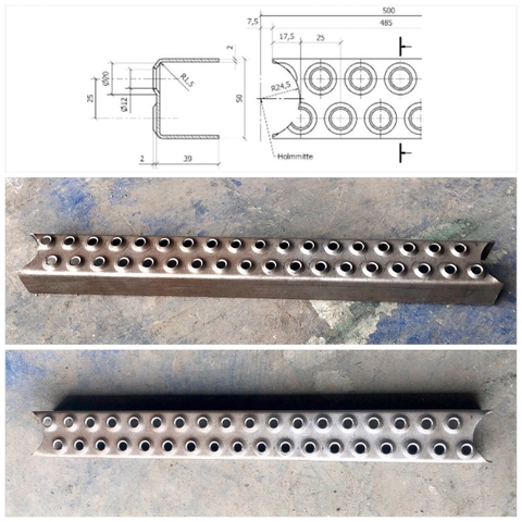 Bậc thang leo lỗ dập nổi
