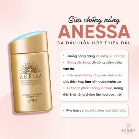 Sữa Chống Nắng Anessa 60ml Perfect UV Sunscreen Skincare Milk N SPF50+ PA++++