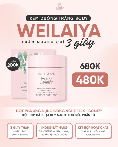 Kem Body Dưỡng Trắng Da Weilaiya White Tone-up Body Cream SPF30++++