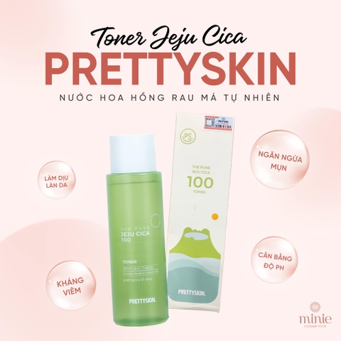 Nước Hoa Hồng Rau Má Pretty Skin The Pure Jeju Cica 100 Toner