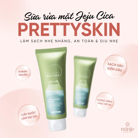 Sữa Rửa Mặt Rau Má Pretty Skin The Pure Jeju Cica Cleansing Foam