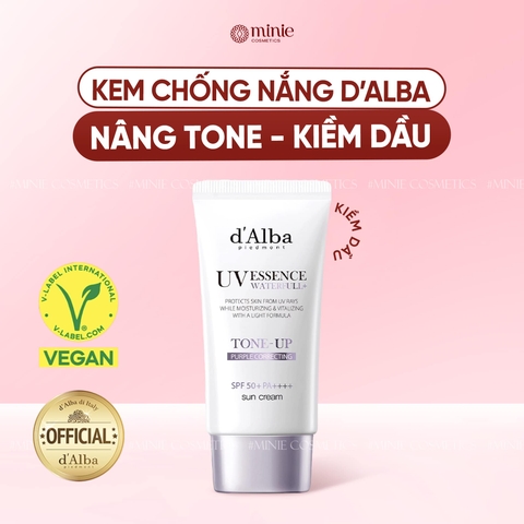 Kem chống nắng nâng tông hiệu chỉnh sắc da d'Alba Waterfull Tone-Up Purple Correcting Sun Cream SPF50+ PA++++ 50ml