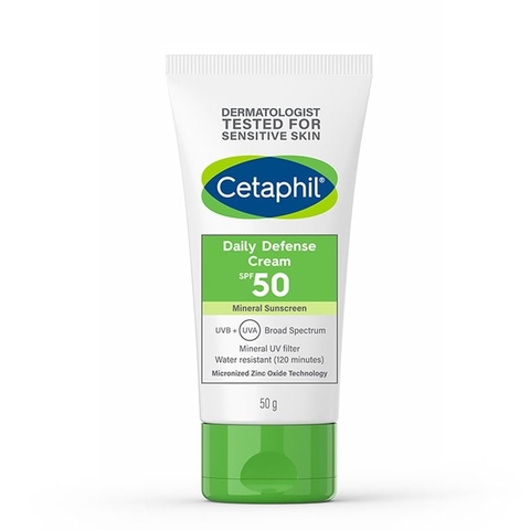Kem chống nắng dưỡng ẩm nâng tone 2in1 cho da dầu nhạy cảm Cetaphil Daily Defense SPF50/PA++++ 50g