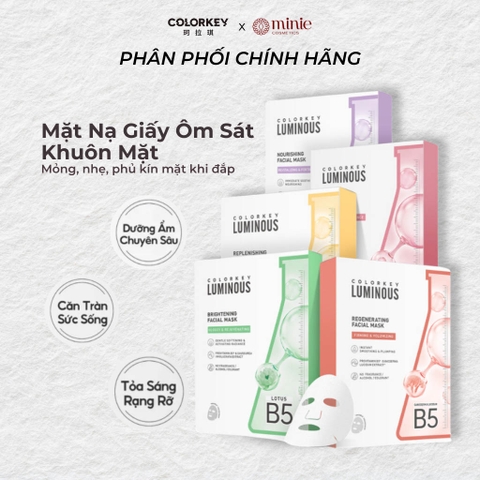 Mặt nạ B5 cấp ẩm, hỗ trợ phục hồi da COLORKEY LUMINOUS Facial Mask 25ml