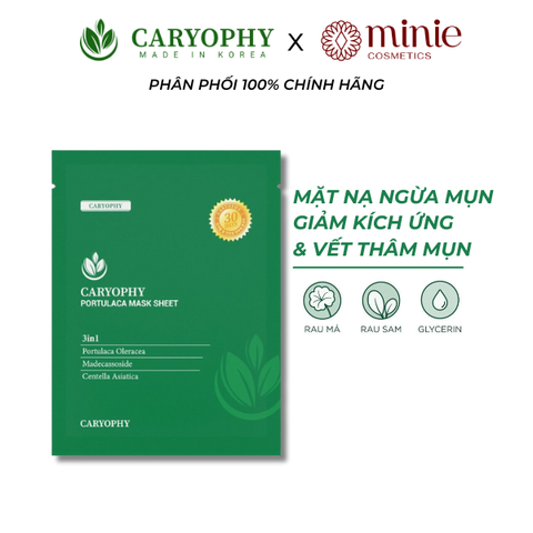 Mặt nạ ngừa mụn, giảm kích ứng Caryophy Portulaca Mask Sheet 3in1 22g