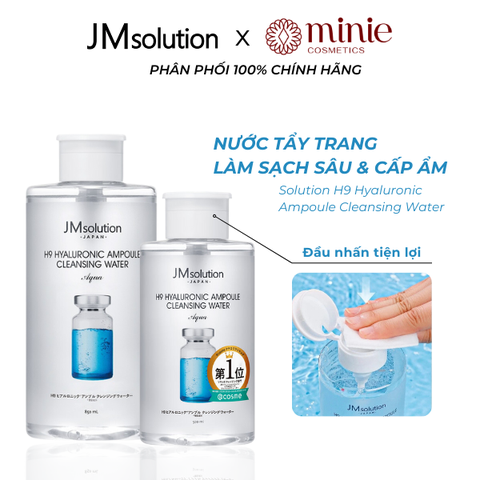 Nước Tẩy Trang JMsolution Hyaluronic Acid Mọi Loại Da 500ml Hyaluronic Ampoule Cleansing Water