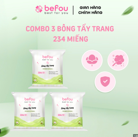 Bông tẩy trang Befou Pure Snow Cotton Pad 234 miếng