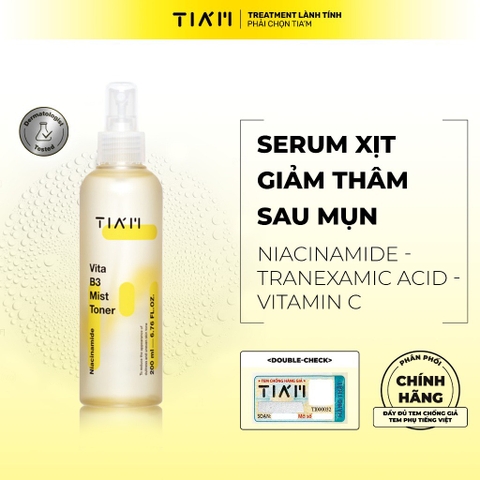 Nước Hoa Hồng Dạng Xịt, Hỗ Trợ Cân Bằng Và Dưỡng Trắng Da Mặt [Hàn Quốc] TIAM VITA B3 MIST TONER 200ml