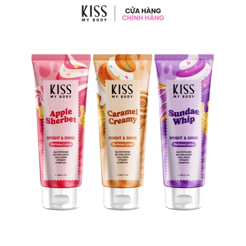 Sữa dưỡng trắng da toàn thân hương nước hoa Kiss My Body Bright & Shine 200g