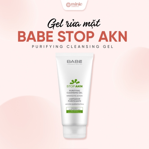 Sữa Rửa Mặt Làm Sạch Dịu Nhẹ Cho Da Dầu Mụn BABE Stop AKN Purifying Cleansing Gel (100ml)