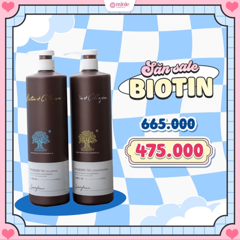 Combo Dầu Gội Xả Siêu Mượt Biotin & Collagen Luxury Brown Nâu 1000ml