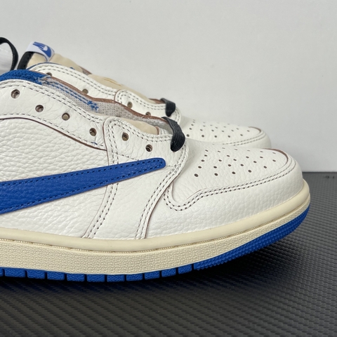 Travis Scott x fragment design x Air Jordan 1 Low OG White Blue [ Xưởng F ]