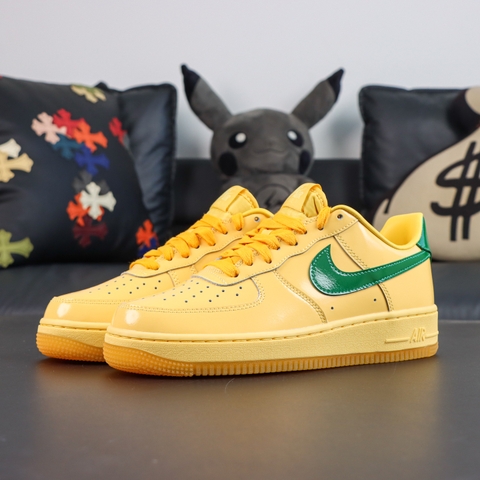 Air Force 1 Low Patent Leather Topaz Gold Pine Green