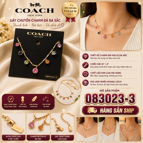 Dây chuyền Signature Crystal Charm Necklace by COACH