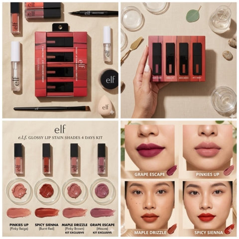 Set son e.l.f. Glossy Lip Stain