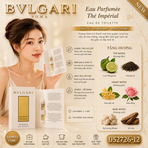 Vial nước hoa Bvlgari – Eau Parfumée Thé Impérial (Eau de Toilette) 1.5ml.