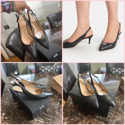 Giày cao gót bít mũi Coach Jillian Slingback màu đen CC704