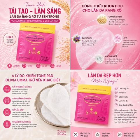 Olivia Umma Milky Resurfacing + Brightening Toner Pads