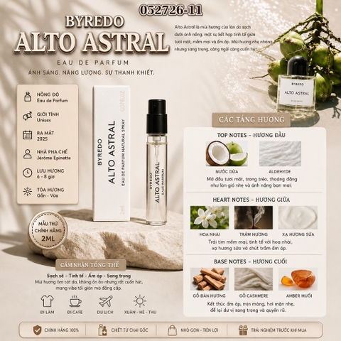 Vial nước hoa BYREDO – ALTO ASTRAL (EDP) 2ml.