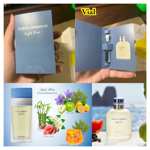 Vial Nước Hoa Dolce & Gabbana Light Blue Pour Homme EDT 1.5ml