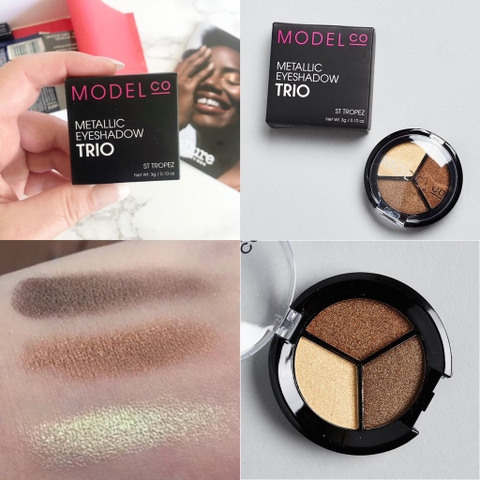 Set Phấn Mắt 3 Màu ModelCo Metallic Eyeshadow Trio in ST Tropez 3g