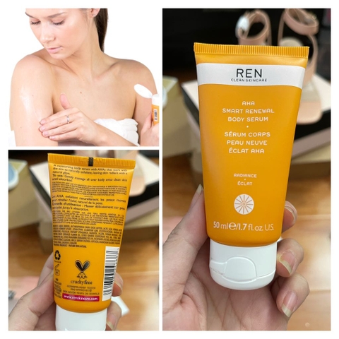 Tinh Chất Tẩy Da Chết Tái Tạo Da Cơ Thể REN Clean Skincare AHA Smart Renewal Body Serum 50ml