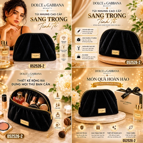 Túi Mỹ Phẩm Nhung Dol☪️e & Gabbana