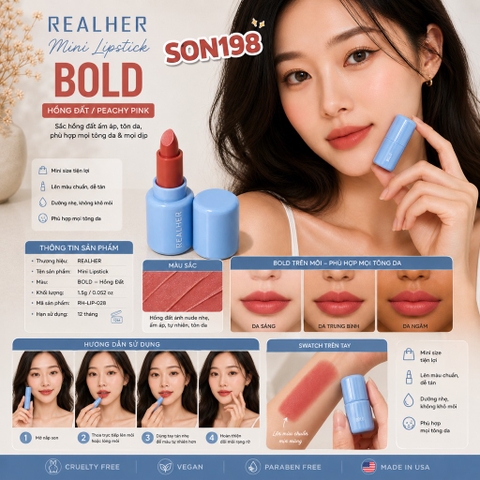 Son mini REALHER Mini Lipstick – BOLD. 1.5g