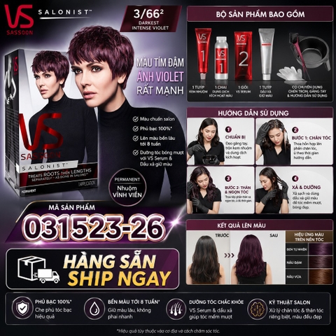 Thuốc Nhuộm Tóc VS Sassoon 3/66 Darkest Intense Violet