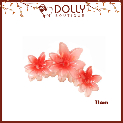 Kẹp Càng Cua Hoa Sứ 3 Bông - Màu Đỏ - 11cm