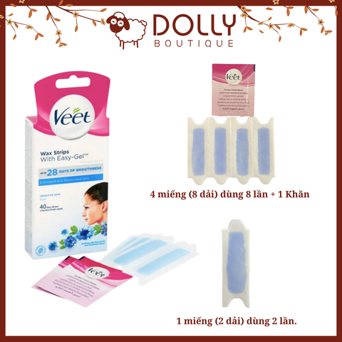 Miếng Tẩy Lông Ria Mép Veet Sensitive Face Wax Strips