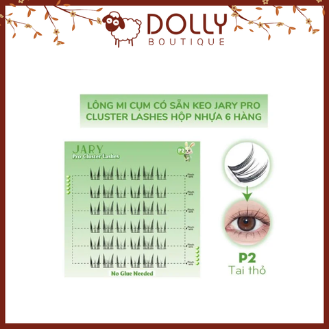 Lông mi cụm có sẵn keo Jary Pro Cluster Lashes Hộp Nhựa 6 hàng